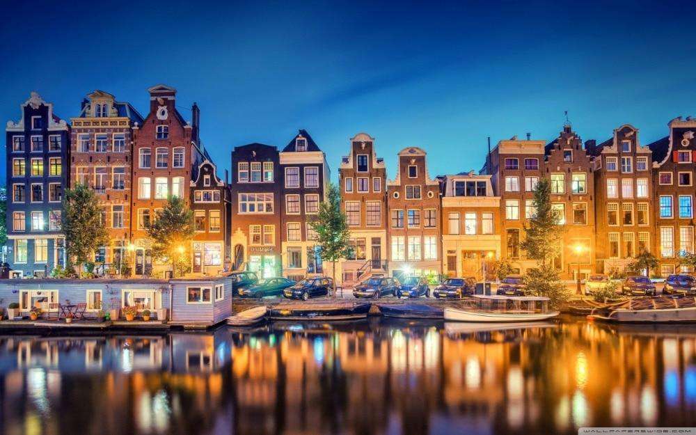 Amsterdam Amstel Kanalblick Diamond Painting