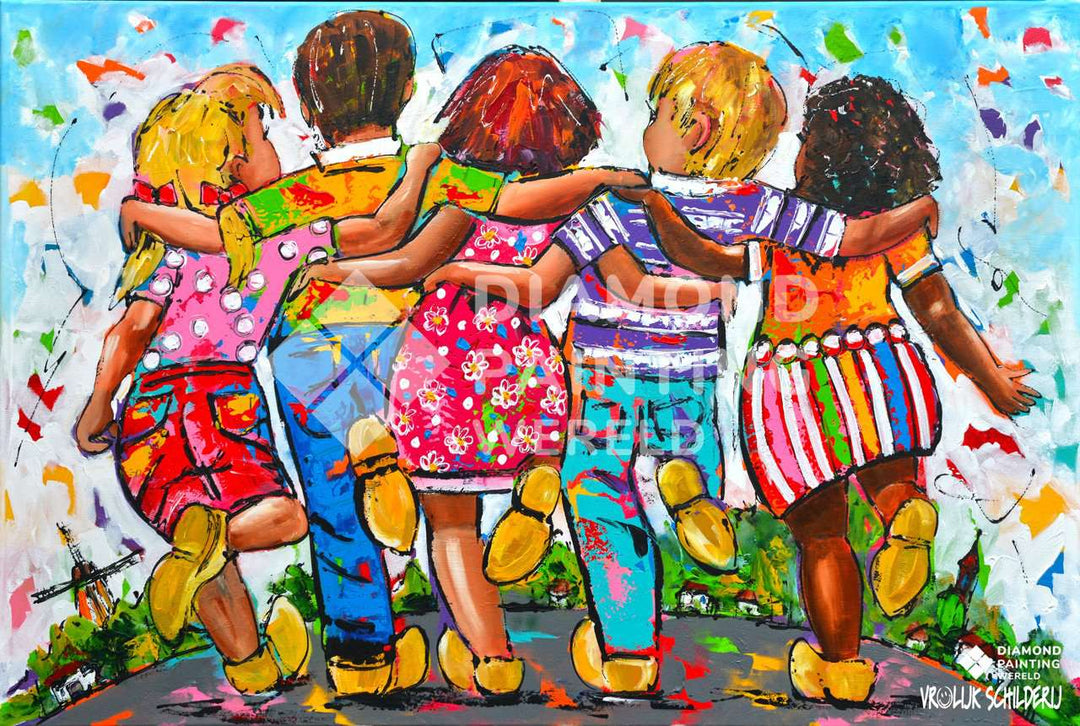 Arm in Arm - Diamond Painting Freundschaftsmotiv