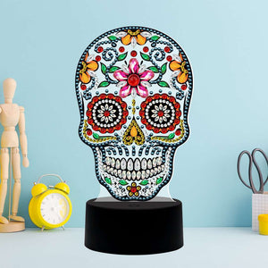 DP Lampe Künstlerischer Schädel Diamond Painting Leuchte