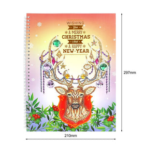 Weihnachts-Hirsch Diamond Painting Notizbuch A4 Motiv, Bild 3