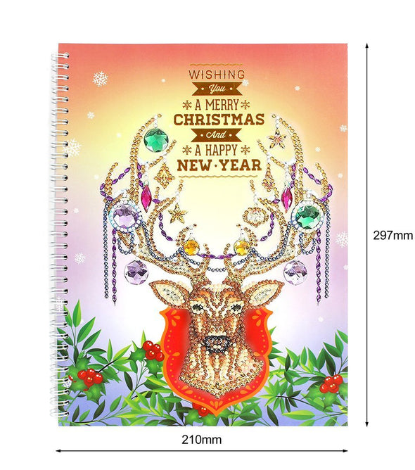 Weihnachts-Hirsch Diamond Painting Notizbuch A4 Motiv, Bild 3