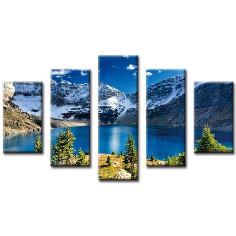 Berge See Pentaptychon Diamond Painting