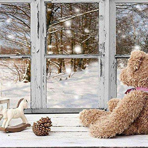 Bär am Winterfenster Diamond Painting