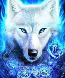 Eisblauer Wolf Diamond Painting