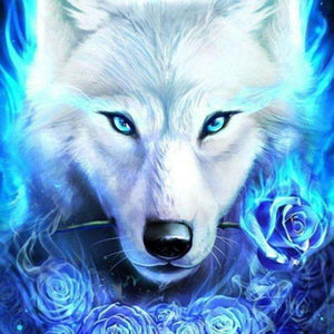 Eisblauer Wolf Diamond Painting