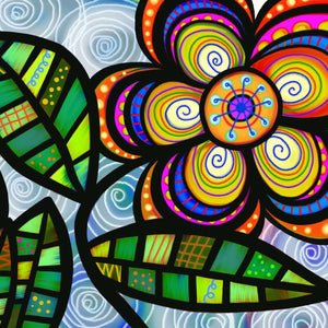 Bunte Blumen Zeichnung Diamond Painting