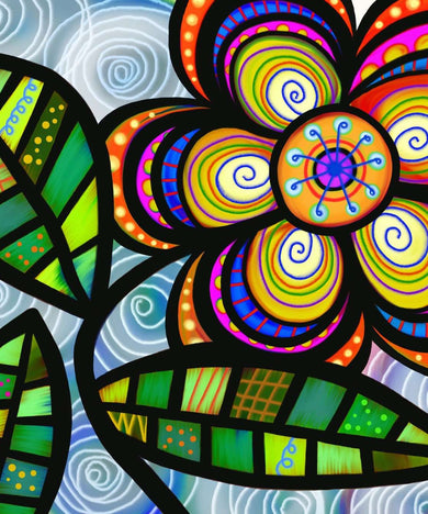 Bunte Blumen Zeichnung Diamond Painting