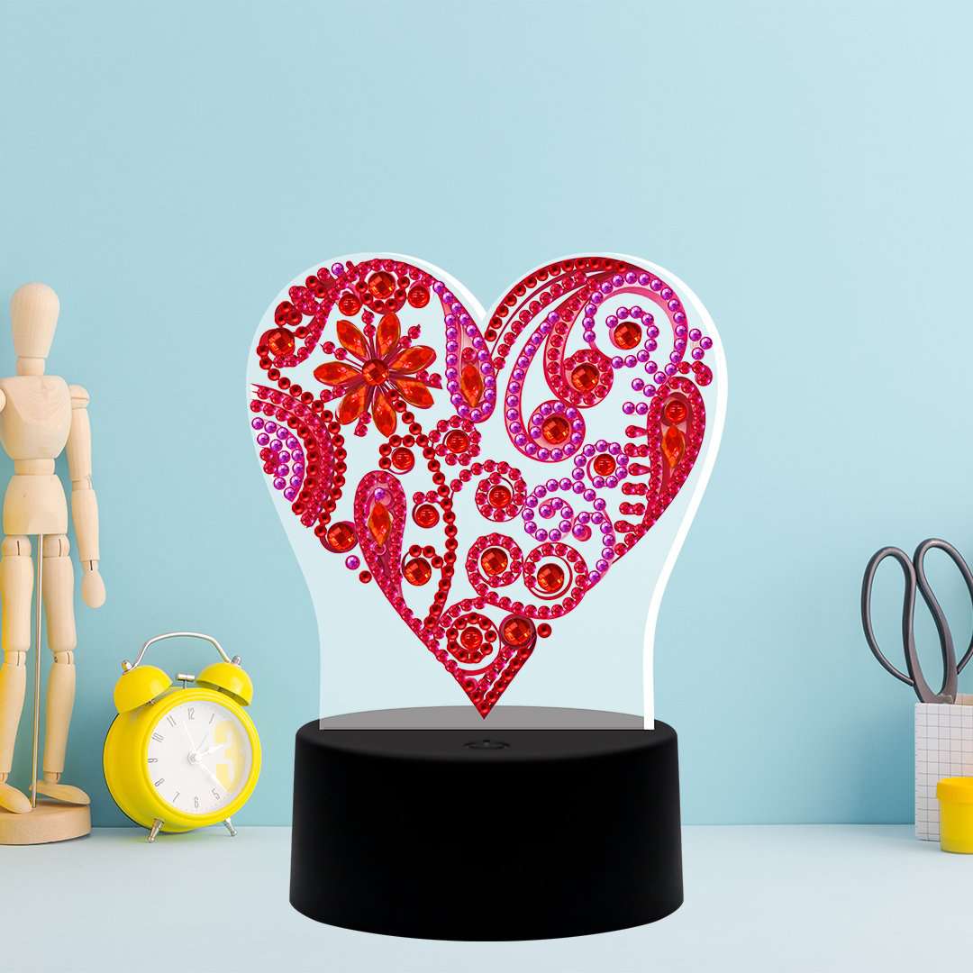 DP Lampe Blumenherz Diamond Painting Leuchte