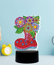DP Lampe Blumenstiefel Diamond Painting Leuchte