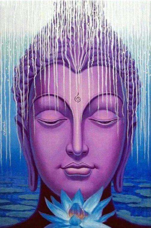 Buddha Gesicht Lila Diamond Painting