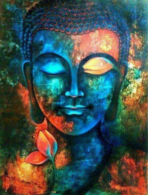 Buddha Gesicht bunt Diamond Painting