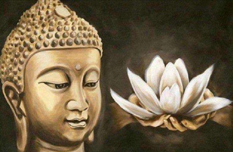 Goldener Buddha mit Lotus Diamond Painting