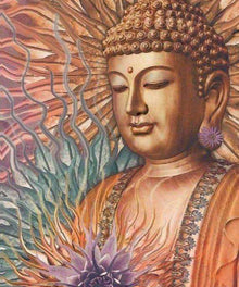 Buddha Statue mit Blume Diamond Painting