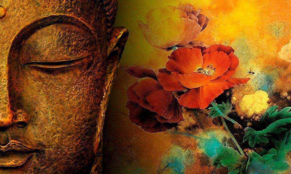 Buddha mit Blume Diamond Painting