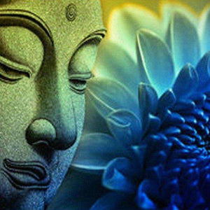 Buddha mit blauem Lotus Diamond Painting