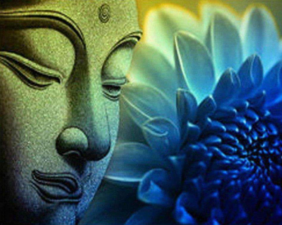 Buddha mit blauem Lotus Diamond Painting
