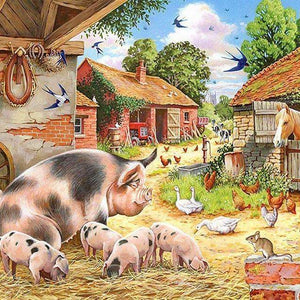 Bauernhoftiere zusammen Diamond Painting