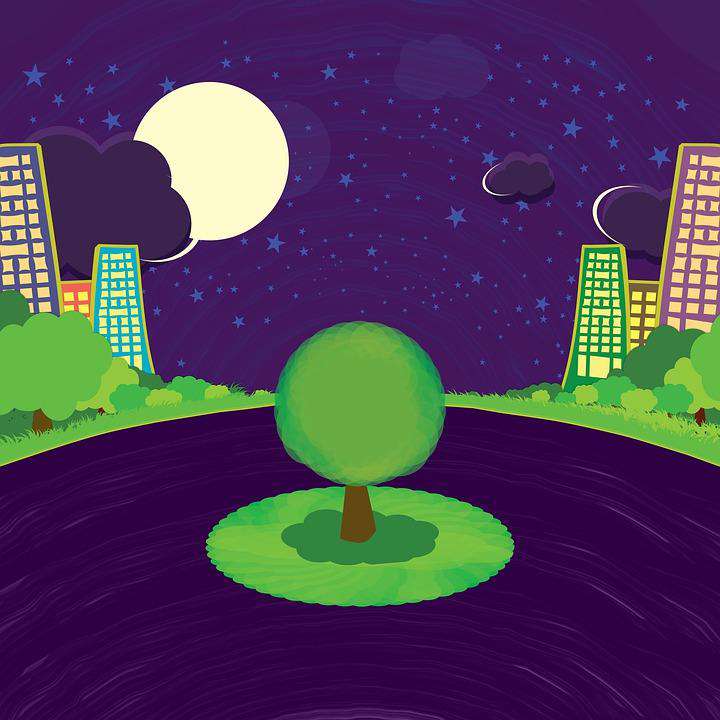 Baum in der Nacht Diamond Painting