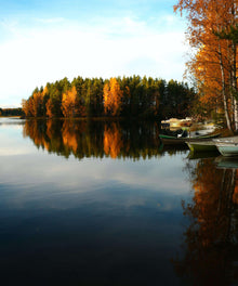 Boote auf dem See Herbst Diamond Painting