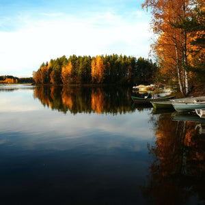 Boote auf dem See Herbst Diamond Painting
