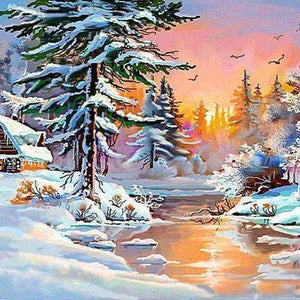Wald im Winter Diamond Painting