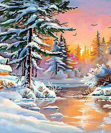 Wald im Winter Diamond Painting