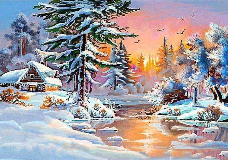 Wald im Winter Diamond Painting