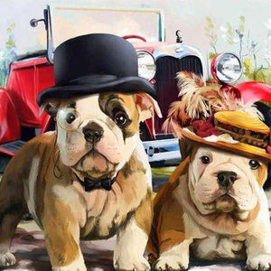 Britische Bulldoggen Diamond Painting