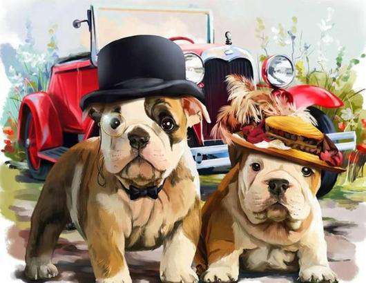 Britische Bulldoggen Diamond Painting