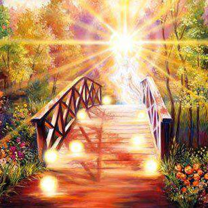 Brücke mit Engel Diamond Painting Motiv