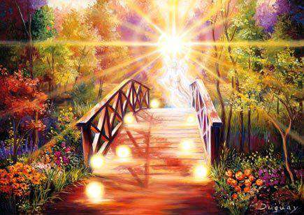 Brücke mit Engel Diamond Painting Motiv