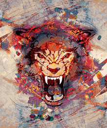 Brüllender Tiger Bunt Diamond Painting