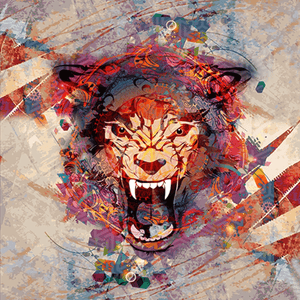 Brüllender Tiger Bunt Diamond Painting