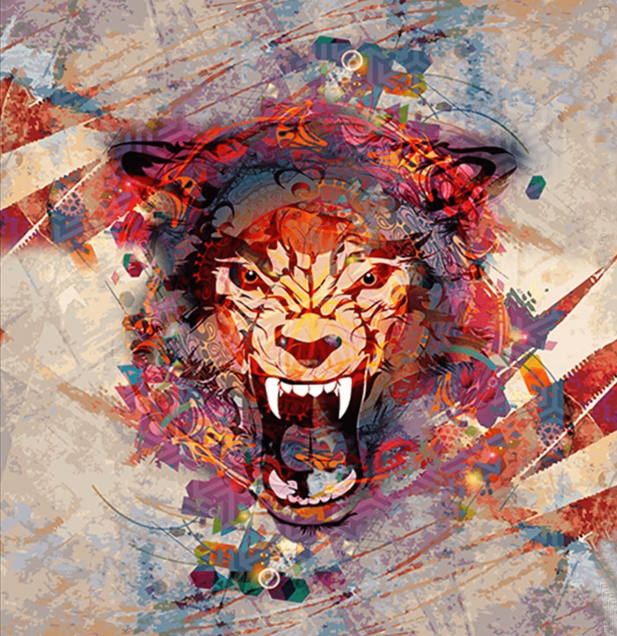 Brüllender Tiger Bunt Diamond Painting