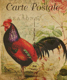 Postkarte mit Hahn Diamond Painting Motiv