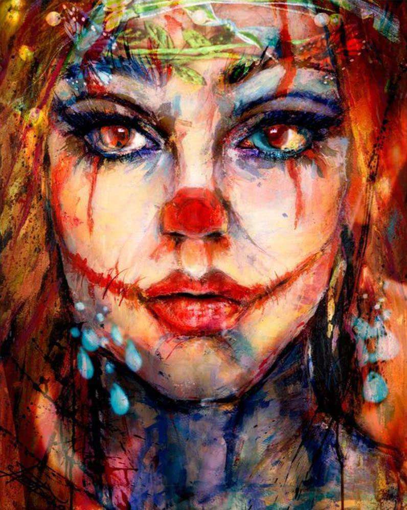 Clown Mädchen Diamond Painting Motiv