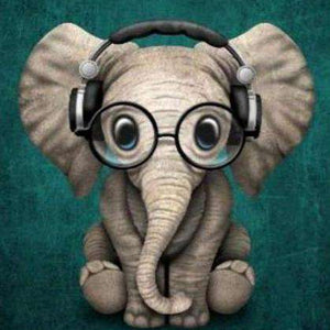 Cooler Elefant Diamond Painting Motiv