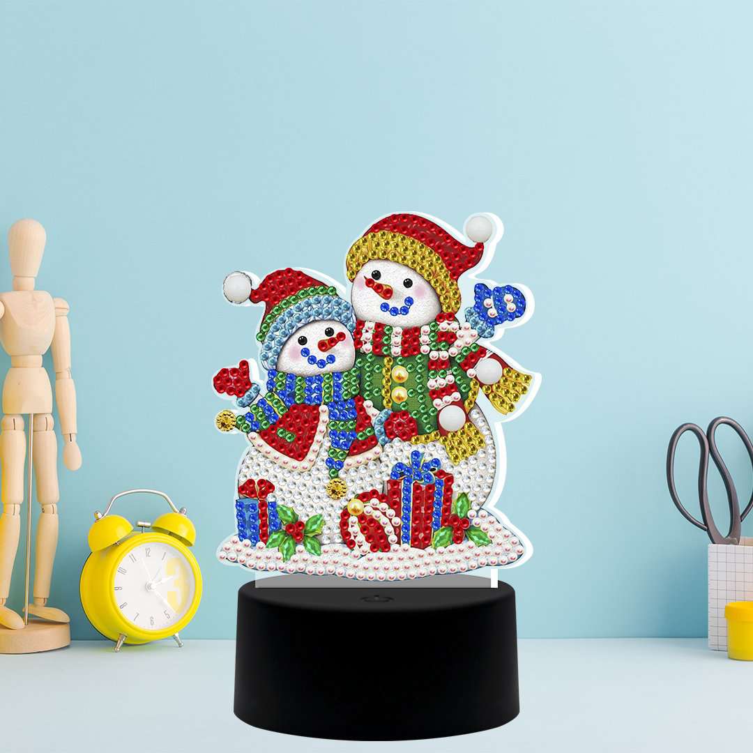 DP Lampe Schneemänner Diamond Painting Leuchte