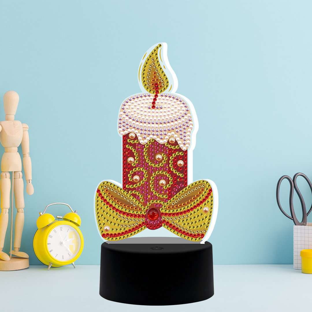 DP Lampe Weihnachtskerze Diamond Painting Leuchte