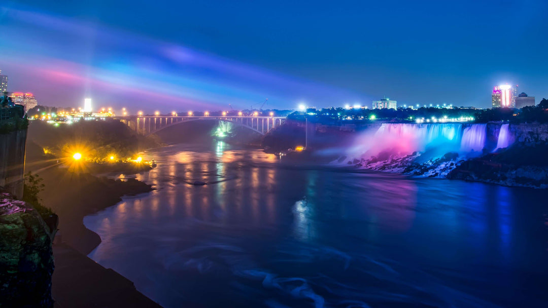 Wasserfall bei Nacht Diamond Painting Motiv