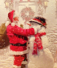 Weihnachtsmann und Schneemann Diamond Painting