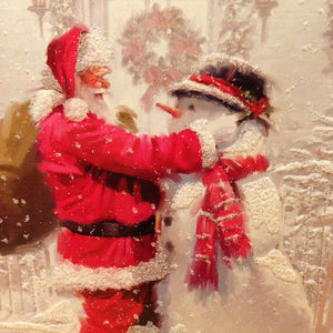 Weihnachtsmann und Schneemann Diamond Painting