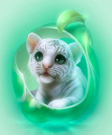 Weißes Kätzchen - Diamond Painting Katzenmotiv