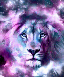 Löwe im Universum Diamond Painting Motiv