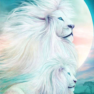 Mächtige weiße Löwen Diamond Painting