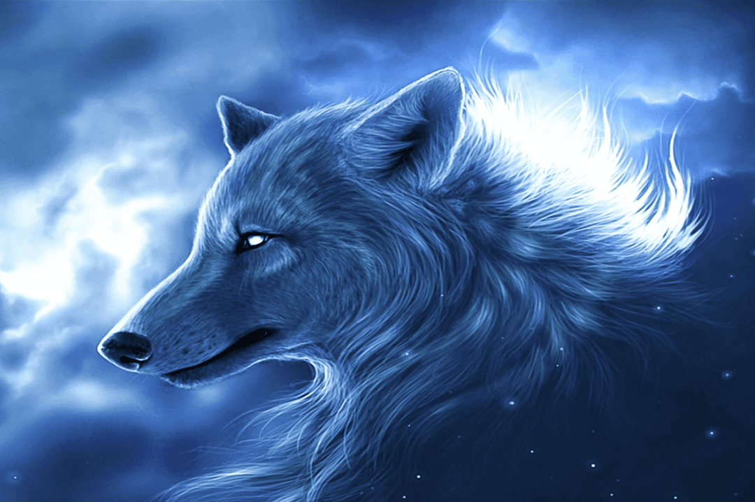 Geisterhafter Wolf Diamond Painting Motiv