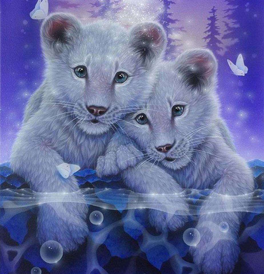 Zwei Löwenfreunde Diamond Painting