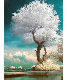 Weißer Baum Diamond Painting Motiv