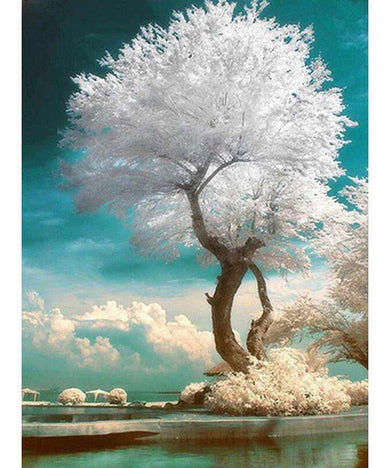 Weißer Baum Diamond Painting Motiv