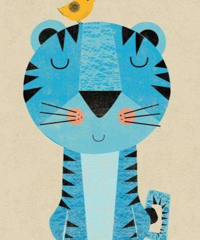 Blauer Tiger Diamond Painting Kinder Motiv